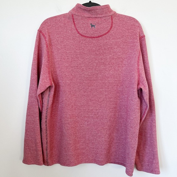 The Black Dog Martha's Vineyard Striped 1/4 Zip Pullover Mens Large Red White - Picture 7 of 11